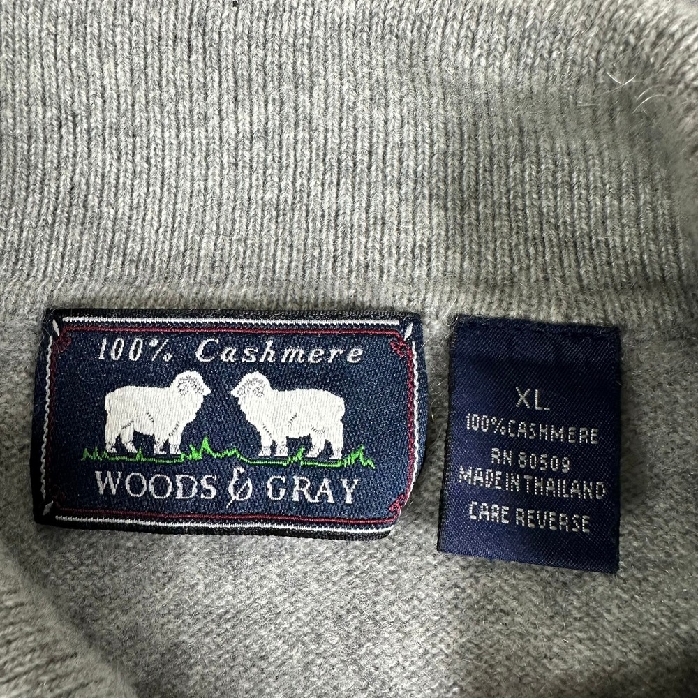 Woods & Gray Women's 100% Cashmere Short Sleeve Polo Sweater Light Gray XL - Picture 3 of 7